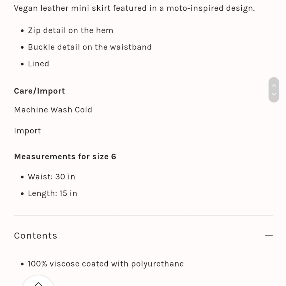 New. free people Cognac faux leather midnight magic mini skirt - Picture 4 of 4